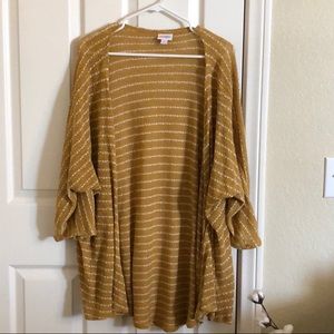 LuLaRoe Lindsay Shrug (M) mustard & white